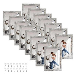5x7 Picture Frame Set of 15, Distressed White Farmhouse Wood Photo Frame 5 by... - Picture 1 of 7
