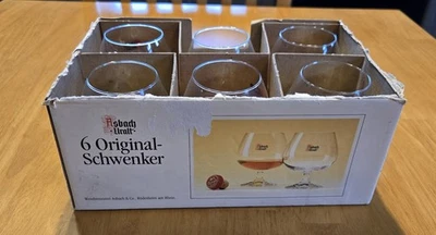 Juego de 6 vasos globo vintage ASBACH URALT 3,5" Brandy Snifter Foto 1 de 4