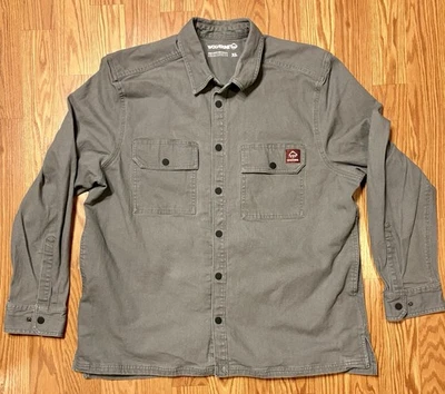 Wolverine Heavy Duty Cotton Blend Men's Button Up Work Shirt Gray Size XL - Image 1 of 4