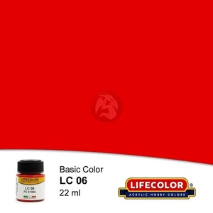 LifeColor Acrylic Paint LC Basic Colors Matt Red FS 31302 (22ml Bottle) LC06 - Picture 1 of 1