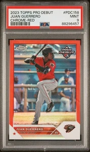 2023 Topps Pro Debut Chrome Red /5 Juan Guerrero #PDC-158 PSA 9 Pop 1! Highest - Picture 1 of 2