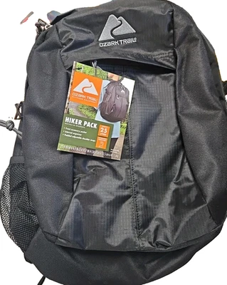 Mochila Ozark Trail Hiker 25 litros, negra, poliéster, adulto, adolescente Foto 1 de 4