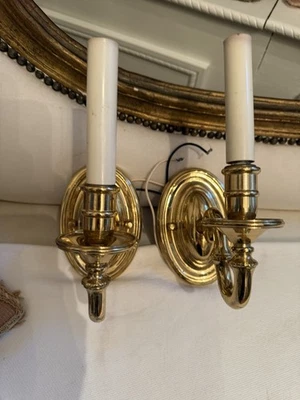 Par de apliques de latón lámparas de pared tradicionales de colección Foto 1 de 4