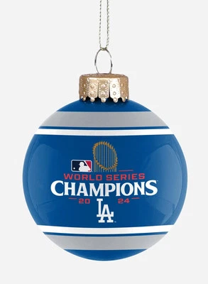 Los Angeles Dodgers 2024 MLB World Series Glass Ball Christmas Tree Ornament - Image 1 of 2