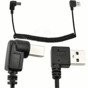 5FT Spiral Coiled USB 2.0 A Male to B Male Data Printer Cable 90° Right Angle - Picture 1 of 3
