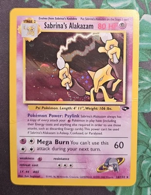 Sabrina's Alakazam Holo Rare 16/132 Gym Challenge Unlimited Pokemon TCG DAMAGED - Image 1 of 4