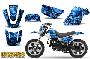 KIT DE GRÁFICOS YAMAHA PW50 CREATORX CALCOMANÍAS AZUL FUEGO - Imagen 1 de 1