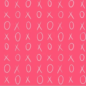 XOXO Hugs & Kisses Love Red Script Premium Cotton Fabric 44" Yard Nursery Baby - Picture 1 of 2