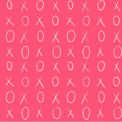 Tela de algodón premium XOXO Hugs & Kisses Love Red Script 44" yarda guardería bebé Foto 1 de 2