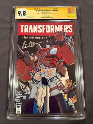 CGC 9.8 ТРАНСФОРМЕРЫ ЕЖЕГОДНЫЙ 2017 ВАРИАНТ NO1/NN С ПОДПИСЬЮ И ЦИТАТОЙ ПИТЕР КАЛЛЕН (IDW) - Изображение 1 из 3