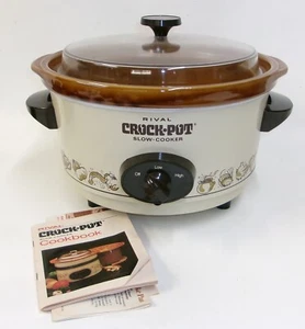 Vintage Rival 5-Qt Almond Crock Pot Stoneware Slow Cooker 3350/2 UNUSED - Picture 1 of 4