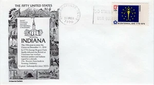 USPS FDC #1651 1976 13c Indiana State Flag Aristocrat Cachet ST2146 - Picture 1 of 1
