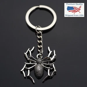 Spider Keychain Classic Style Halloween Silver Charm Key Chain Gift - Picture 1 of 6