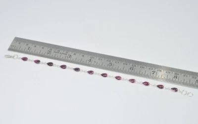 Pulsera ajustable granate piedras preciosas plata de ley 925 granate rojo Foto 1 de 4