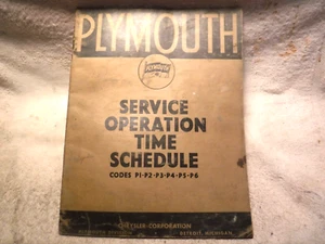 1936 - 1938 PLYMOUTH FACTORY LABOR TIME MANUAL - Good Original - Picture 1 of 6