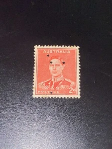 KGVI Head Stamp Perforated W.A incredible Unperforated Holes 1 Of A Kind Stamp - Foto 1 di 2