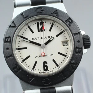 *EXC+5* BVLGARI Aluminum AL32TA Silver Dial Unisex Quartz Watch - Picture 1 of 13