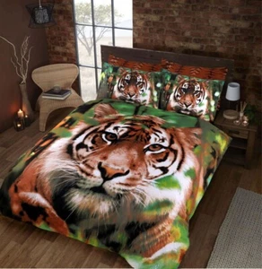 Tiger Druck 3D Bettbezug Bettwäsche Set mit Kissenbezug Luxus Bettbezüge - Bild 1 von 4