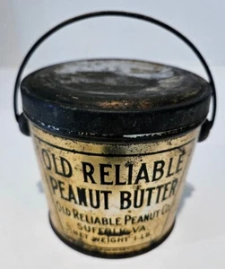 Rare Old Reliable Peanut Butter Tin ~ Suffolk Virginia ~ 1 LB - Picture 1 of 6