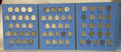 Near Complete set of Jefferson Nickels 19838 -1961 missing 1950-d 53-s 54 60 61 Cover