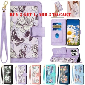 Fr iPhone 16e 16 15 14 13 12 11 Pro Max XR 8 Plus Wallet Case Flip Leather Cover - Picture 1 of 97