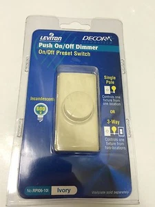 Leviton Decora Single Pole / 3 Way Light Dimmer Switch Ivory - RPI06-10I - Picture 1 of 1