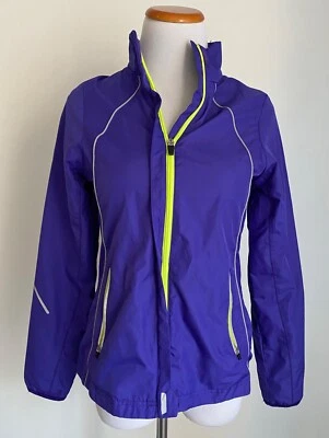 Chaqueta cortavientos Hind para mujer púrpura y amarillo neón, cremallera completa, XS Foto 1 de 4