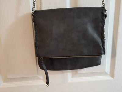 Camiseta e jeans cinza couro sintético dobrável bolsa tiracolo bolsa de mão - Imagem 1 de 4