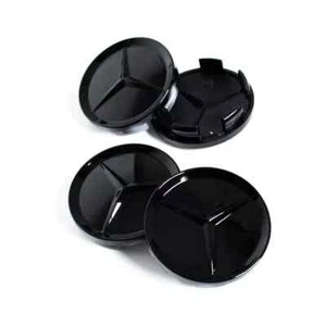 4x Mercedes Alloy Wheel Centre Hub Caps 75mm A B C E S M Class AMG, GLOSS BLACK - Picture 1 of 4
