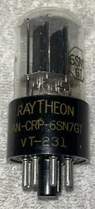 Raytheon JAN CRP 6SN7GT VT-231 Placa Negra Varillas S Amplitrex Fuerte - Imagen 1 de 7