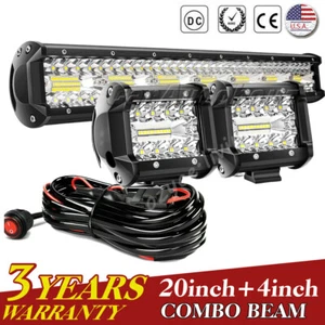20" Inch LED Light Bar Combo Offroad Truck+4'' Work Pods For Jeep UTE 4WD ATV - Picture 1 of 12
