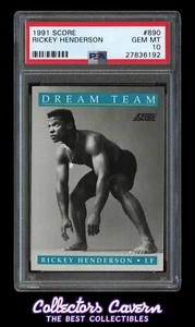 1991 Score #890 Rickey Henderson PSA 10 (GEM MINT) Dream Team - Picture 1 of 2