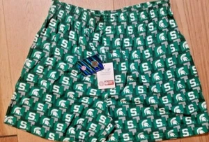 Official Michigan State Spartans Mens Boxer Short MSU Vintage Eagles Wings LARGE - Picture 1 of 4