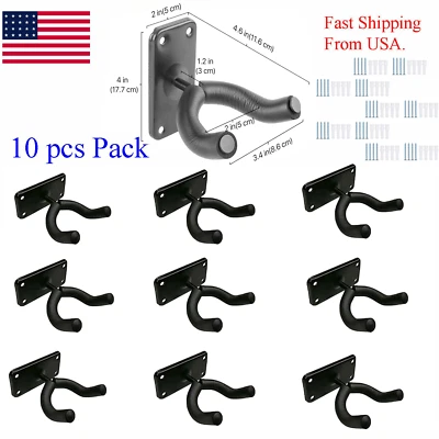 1-10 Lote Soporte para Colgador de Guitarra Ganchos Pantalla Montaje en Pared Resistente Foto 1 de 4