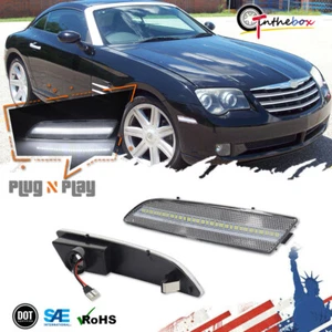 Lámparas LED blancas marcador lateral parachoques delantero lente transparente Chrysler Crossfire 04-08 - Imagen 1 de 11