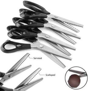 Zigzag Sewing Scissors Pinking Shears Serrated Lace Cut Tailor Scissors - Picture 1 of 11