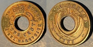 East Africa 1955 H 1 Cent - Elizabeth II KM-35 Bronze UNC corroded #91-US Seller - Picture 1 of 1