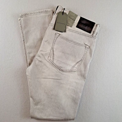 Pantalones de mezclilla para hombre ALLSAINTS 36x30 'Cigarette Skinny' calce ajustado gris botón mosca Foto 1 de 4