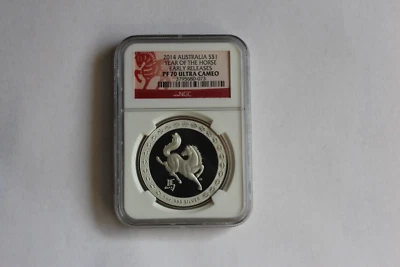 2014 AUSTRALIA 1 DOLLAR SILVER PROOF COIN PF 70 - Image 1 of 2