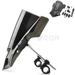 HongK Universal 7/8" 1" Handlebar Mount Black Windshield Windscreen For Harley - Bild 1 von 7