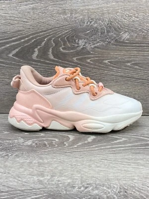 Adidas Originals Girls Ozweego OZWG W GZ2775 Thick Sole Shoes Sz 4.5 White Pink — 第 1/4 张图片