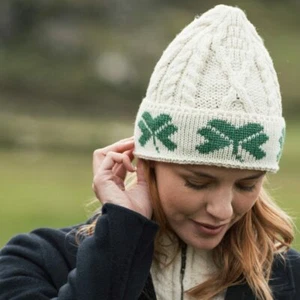 Ladies Shamrock Wool Beanie - Picture 1 of 6