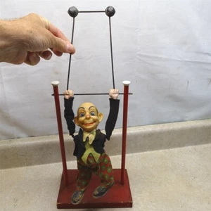 Vintage Butler Style Acrobatic Spinning Toy, Wind Up, Wood Base-Early Piece - Picture 1 of 14