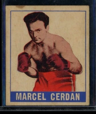 1948 Leaf Boxing #42 Marcel Cerdan VG-EX Small Stain LOOK! - Image 1 of 2
