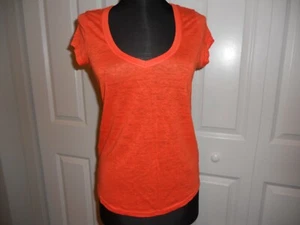 NUEVO CON ETIQUETAS TOP MADEWELL 1937 LINO 100% LINO ESCOTE EN V PROFUNDO EN NARANJA TALLA XSMALL - Imagen 1 de 9