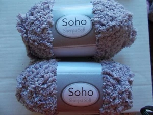  Soho Sherpa Soft fuzzy super bulky yarn, Plum Dandy, lot of 2 (43 yds ea) - Picture 1 of 2