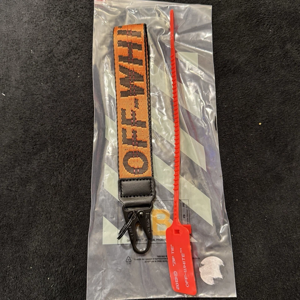 Off White Industrial Keychain Orange with Metal Clasp New With Ziptie - Image 1 of 1