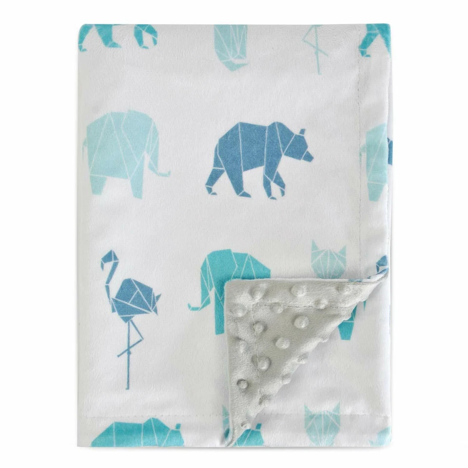 Manta suave para bebé Boritar Minky manta para cuna con respaldo punteado 30"x40"" Foto 1 de 1