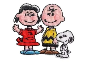 Classic Cartoon Charlie Brown, Lucy and Dog Embroidered Iron On Patch - Picture 1 of 1