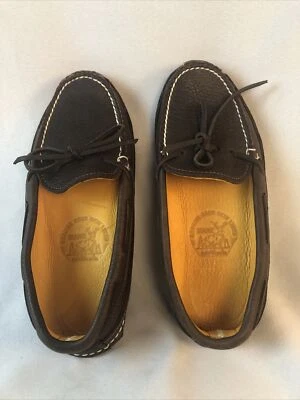 Men’s Genuine Deer Skin lined Leather slippers size 7 used Brown Made in Maine - Image 1 of 4